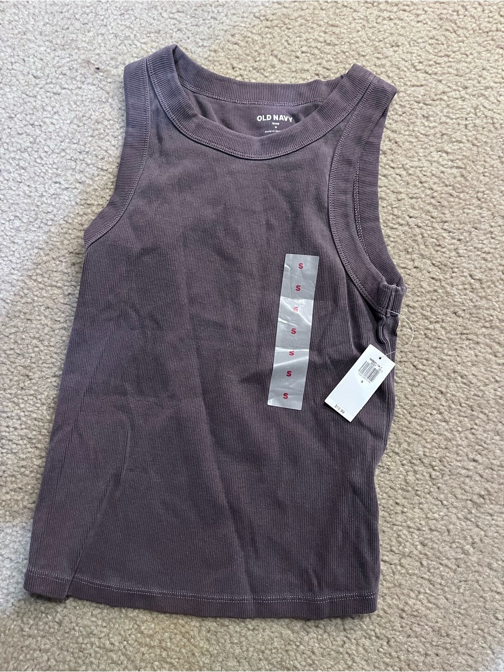 NWT Purple Ribbed snug tank Top Women’s small